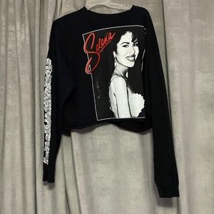 Official Selena Merchandise cropped black shirt